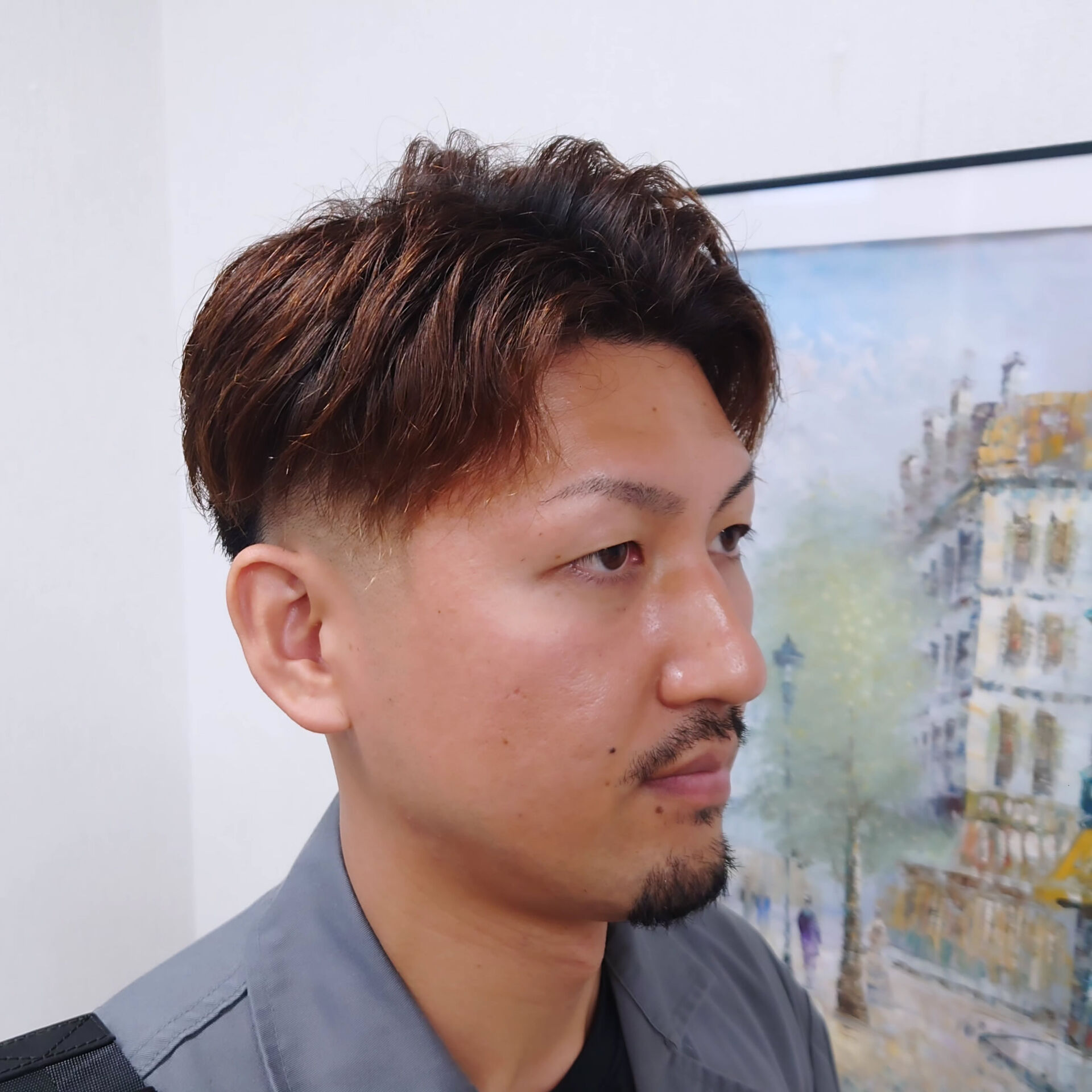 スキンフェード×ショートセンターパート✂️